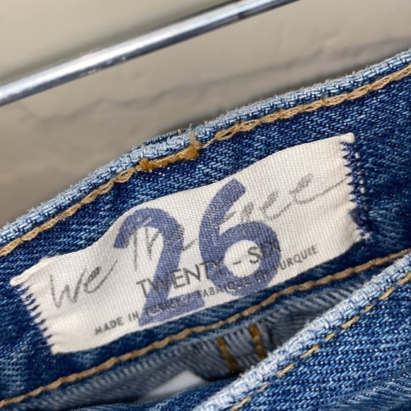 Free people jeans the lasso denim in sapphire‎ button fly high rise distressed - Picture 8 of 11